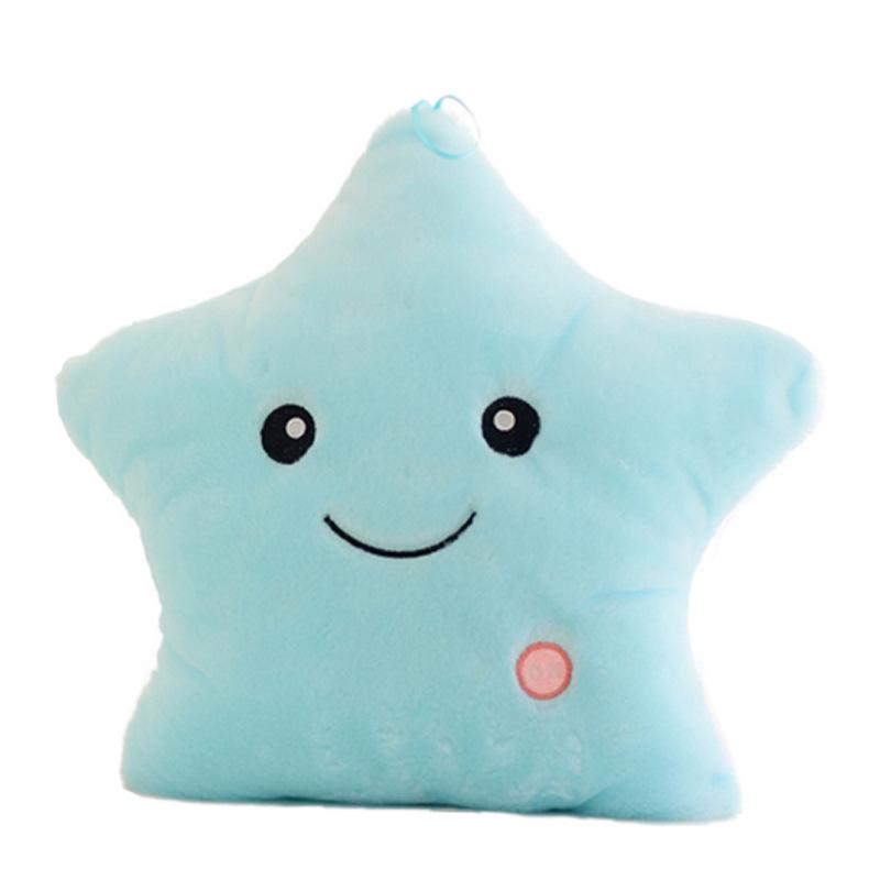 

Colorful Glowing Star Plush Pillow Toy - Stuffed Animal Holiday Gift 34x32x3 cm (0.18 kg) синий/звезда