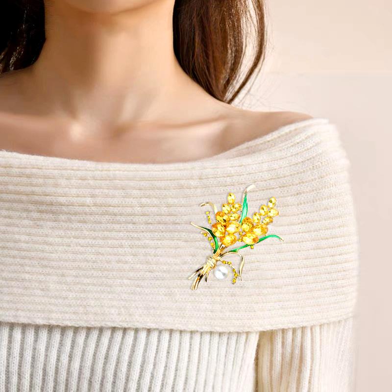 

1 шт., броши с колосом пшеницы, сплав, фиксированные булавки для одежды, кристаллы, ювелирные изделия высокого качества, модные подарки