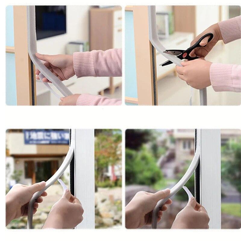 Foam Window Sealing Strips Windproof Sound-Proof Door Weather Stripping Dustproof Self-adhesive Tape Door Seam Sealing Strip
