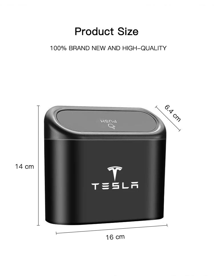 AAAIF1 1 Pezzo 14x16cm Per Tesla Model 3 S X Y Cybertruck Roadster Pattumiera Portatile per Portiera Auto Scatola Portaoggetti Interna Accessori Auto