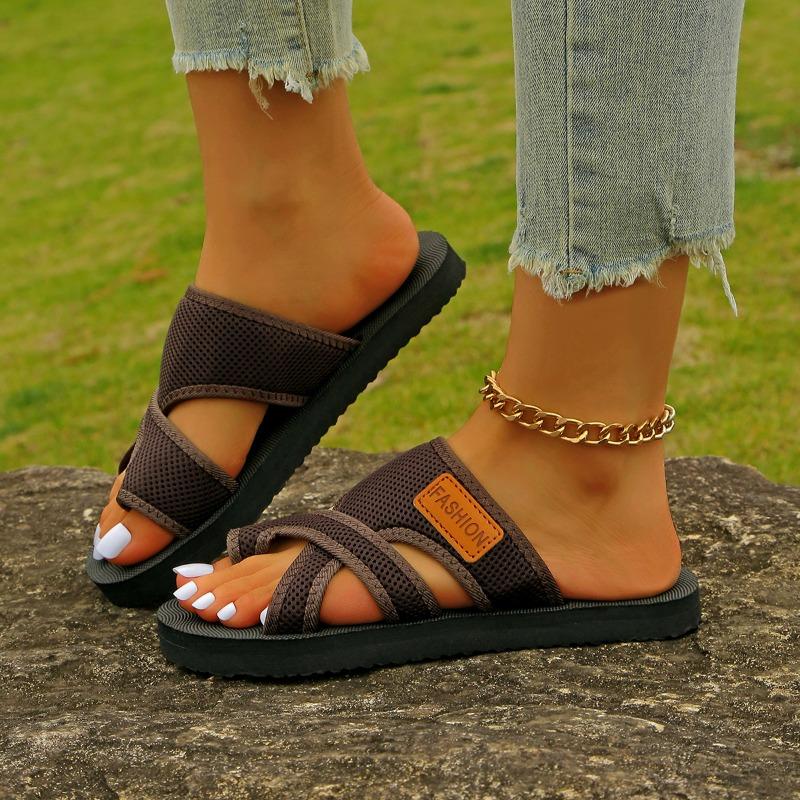 Fashion Ladies Shoes 2025 Fashion Pinch Toe Women's Slippers New Air Mesh Daily Slippers Women Summer Plus Size Flat Slippers Zapatos