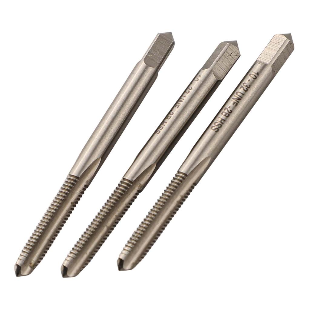 ~3ks Sada závitníků 10x32 Závitník 10x32 Hrubý Závitník 10-32 Rychlořezná ocel Nástroj Pro obrábění průchozích děr