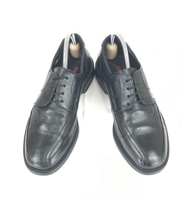 Lloyd Germany Heavy Leather Swirl Moc 25.5 Black Dress Shoes Business(USED)