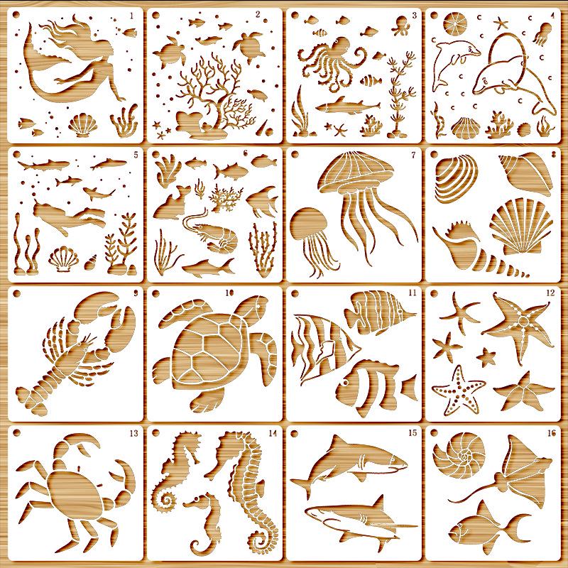 Plant and Animal Painting DIY Stencil - Flower Graffiti PET Template
