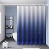 1 Set Shower Curtain with 12 Hanging Rings Contrast Gradient Color Thickened Waterproof Punch-free
