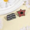 Sci-fi Horror Movies Brooch Enamel Pins Red Cannibal Flowers 26 English Letter Brooches Backpack Lapel Badge Jewelry Gift New