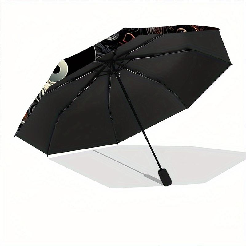 1pc Yin and Yang Dragons Fully Automatic Folding Portable Umbrella, 8 Iron Frames, Three-Fold Design, Suitable for All Seasons, Suitable for Outd