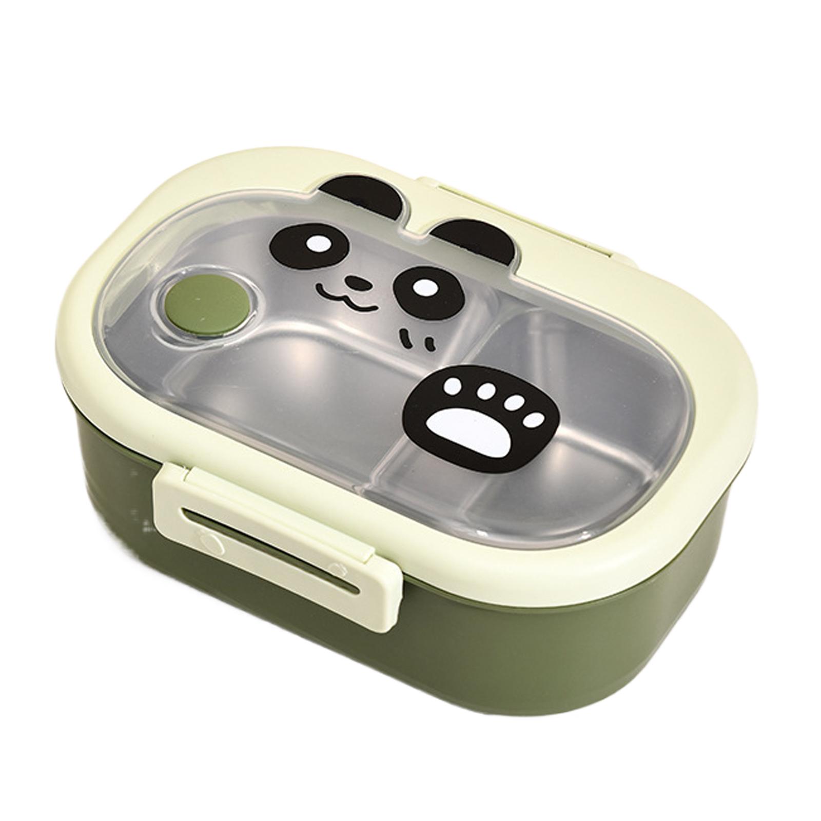 

Коробка для бенто с разделителями, удобная для переноски, контейнер для хранения ланча, симпатичный и практичный контейнер для еды для школы и использования на открытом воздухе зелёный