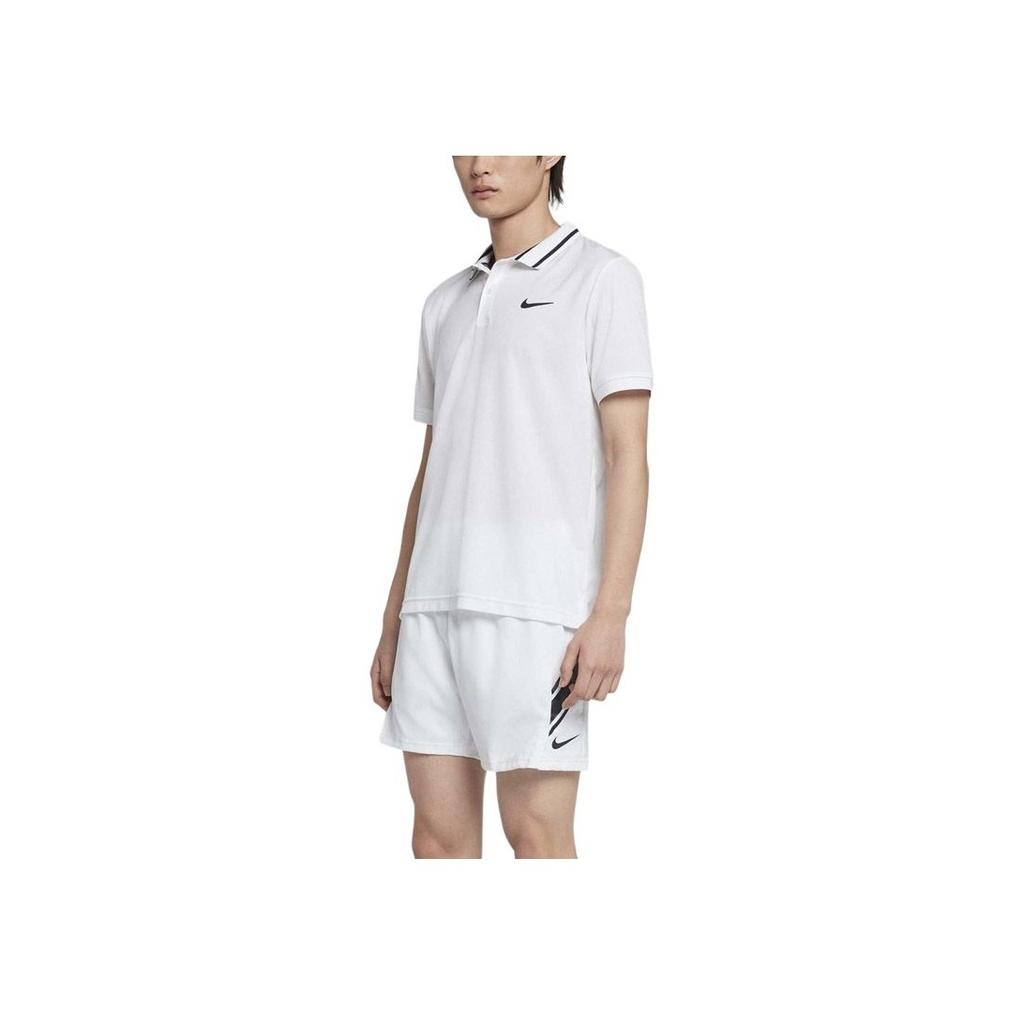 Nike Court Dri-FIT Polo Shirt with Black Collar Men Tops White BV1195-100