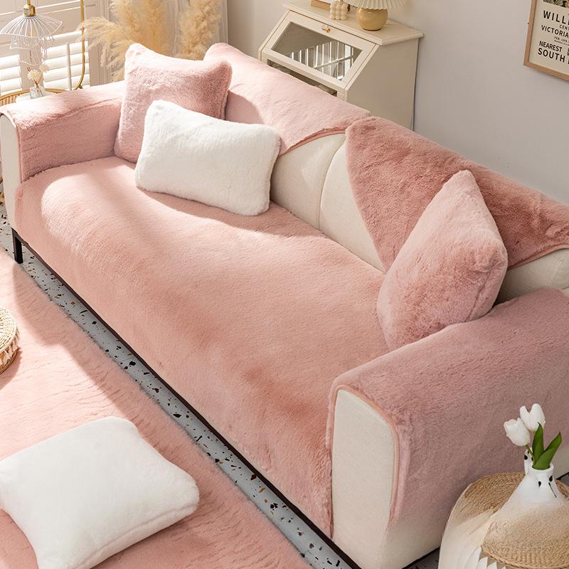

Модный зимний толстый мягкий плюшевый удобный теплый диван-подушка Нескользящий чехол для дивана для гостиной Полотенце 110*240cm