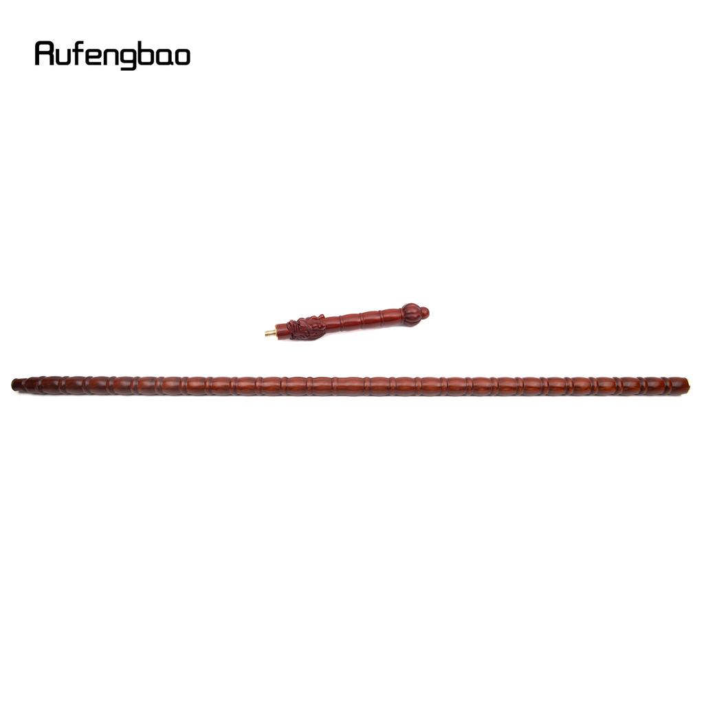 Red Round Wooden Bamboo Joint Walking Stick Decorative Cospaly Party Wood Walking Cane Halloween Mace Wand Crosier 124cm