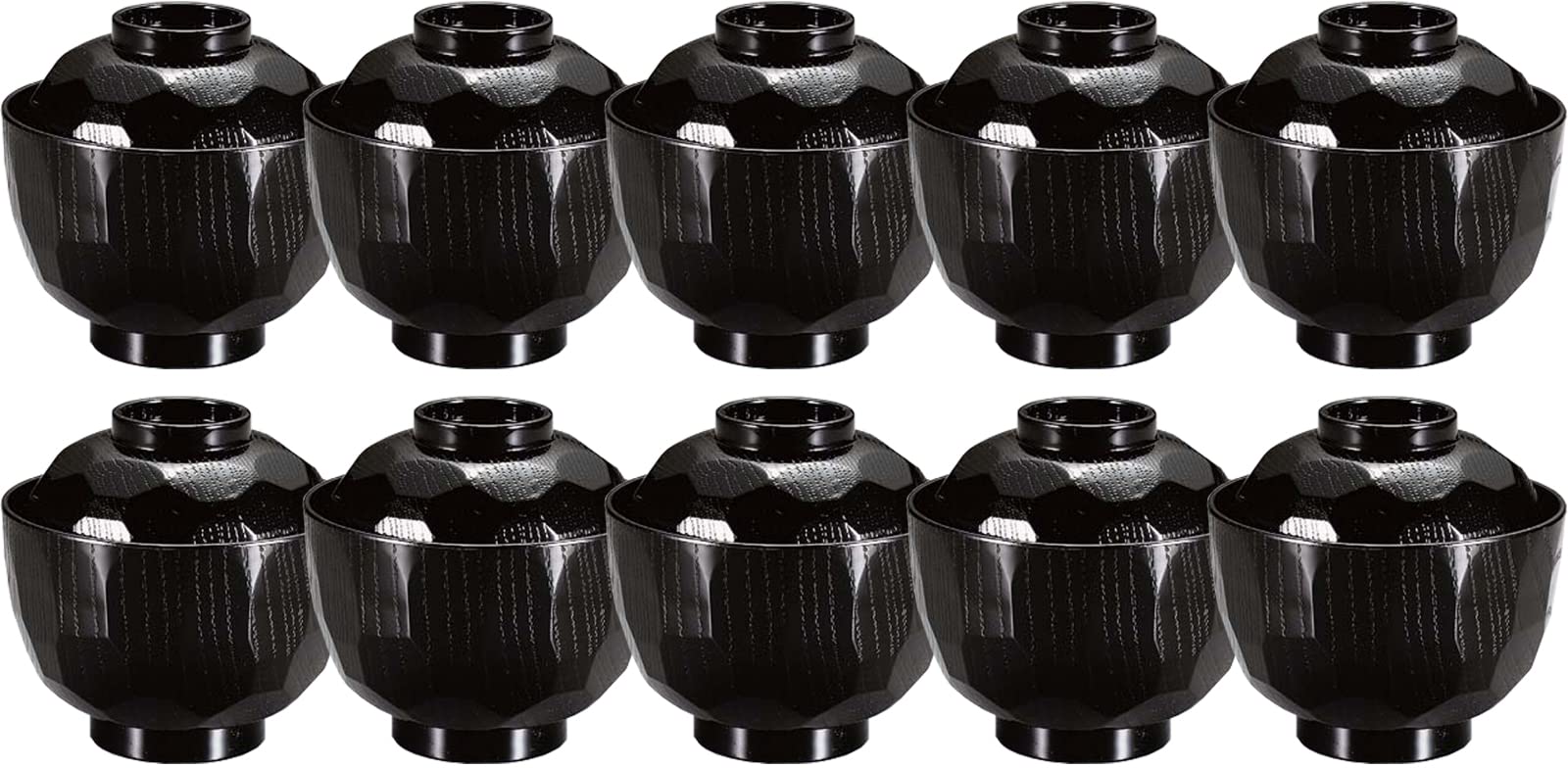 

[Эксклюзив для Amazon.co.jp] [Коммерческий набор] Маленькие суповые миски Fukui Craft New Kikko, Сделано в Японии, Черные (10 мисок)