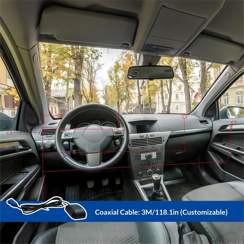 Antena de Posicionamiento Satelital GPS Beidou para Navegación de Coche con Conectividad SM-A/FAKRA-C