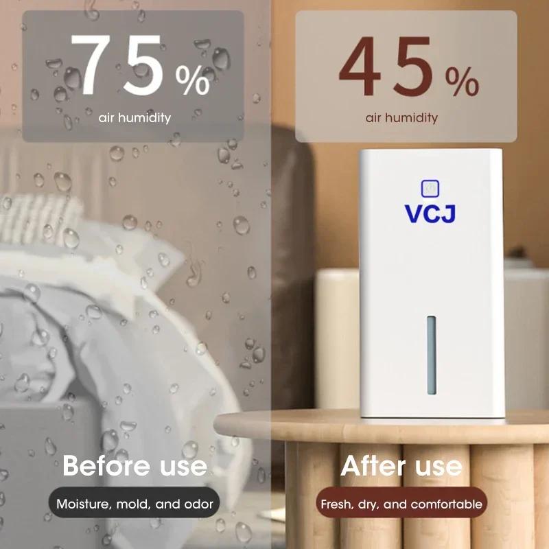 Air Dehumidifier Mute Moisture Absorbers Machine 1100ML Water Tank Home Dehumidifier For Bathroom Basement Air Dryer For Indoor