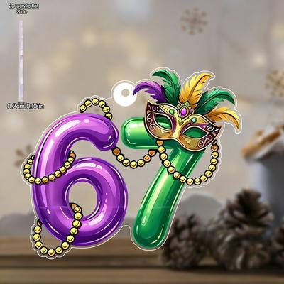 Sechs Sieben Mardi Gras Ornament mit goldenem Maskenmuster, Kein Strom benötigt, Kinderzimmer, Vintage Heimdekoration Wand für Bar Küche, Restaurant Geschäft Wa
