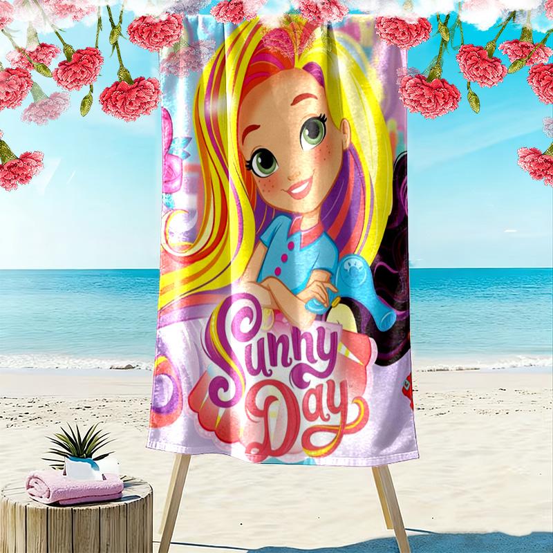 Sunny Day Moments 2D Flat Print Beach Towel, Large Soft Quick Dry Towel for Beach Camping Swimming.NSTJ0928161