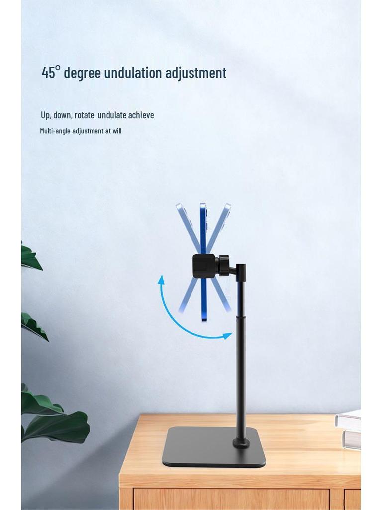 Retractable Magnetic Metal Desktop Stand for Phones/Tablets - Universal, Strong Suction, Multi-functional Mount for Live Streaming