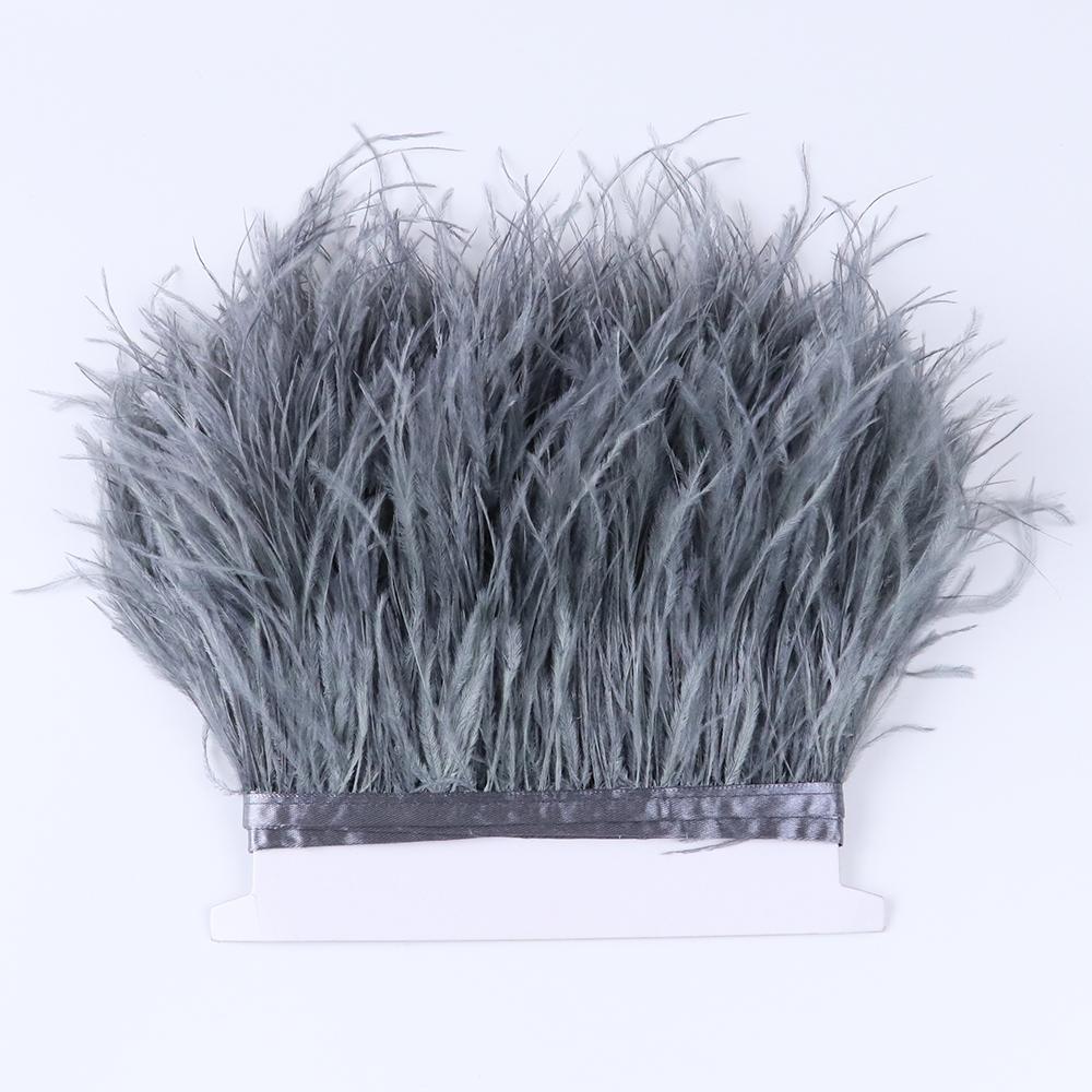 1 Meter Ostrich Feather Trim Trimming Natural Ostrich plumage Fringe Ribbon Lace for Wedding Party Dress Sewing Decoration plume