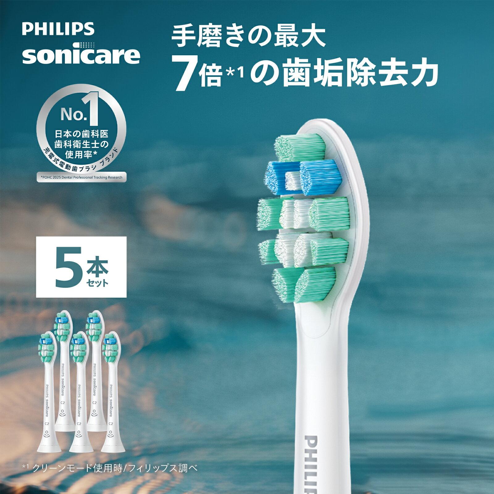 Replacement brush heads Philips Sonicare Clean Plus set 5 white HX9025/67. Effective plaque removal gum care snap-on design high-density genuine