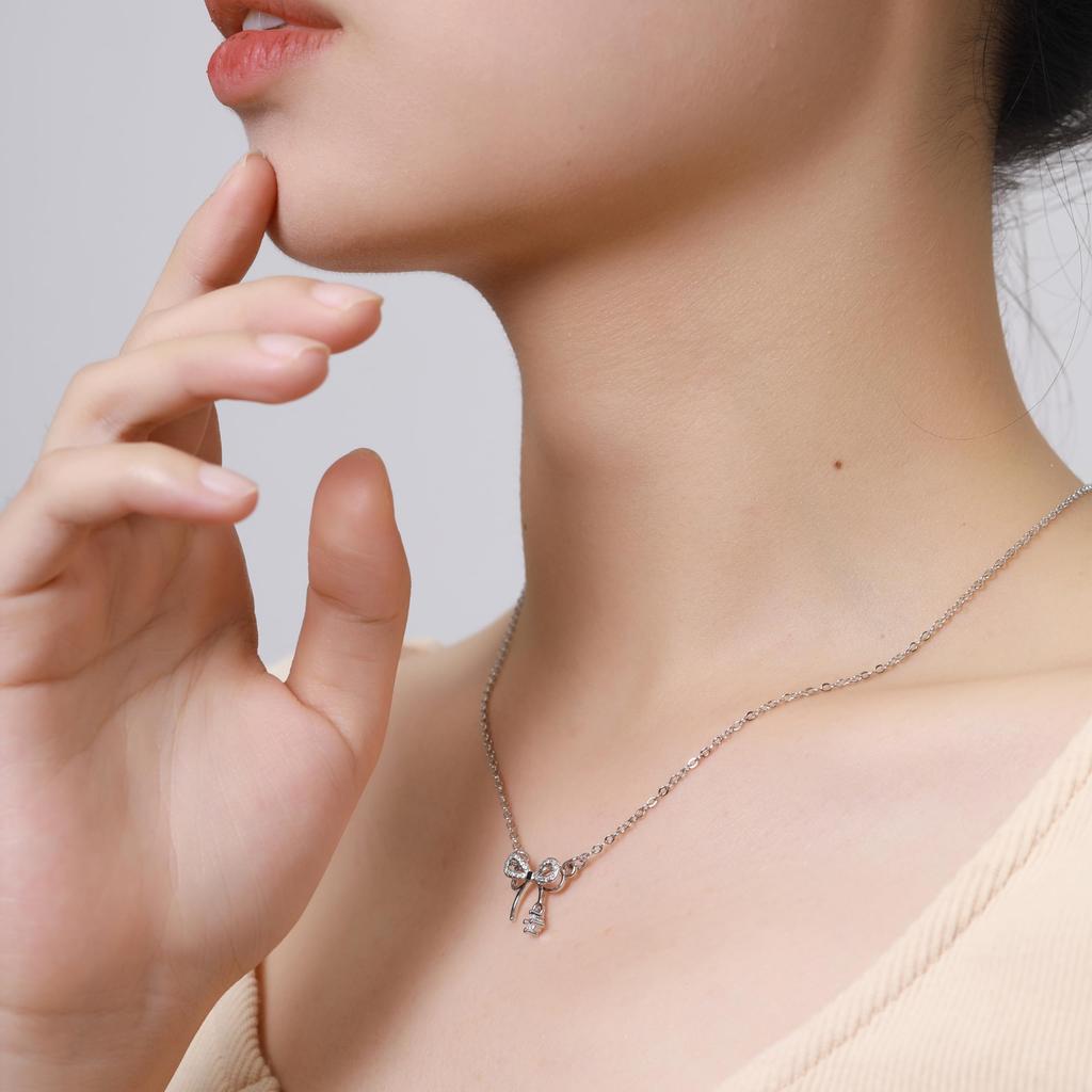 Beliebt Verstellbar Großartig für Jeden Tag Großartig als Geschenk [Tasiso] Damen Halskette, Länge, Anhänger, Elegant, Silber, Accessoire, Stilvoll, Hypoallergen,