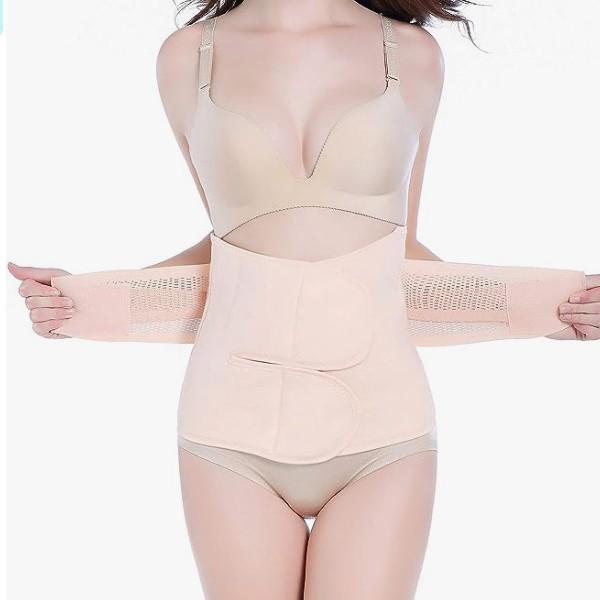 Postpartum Waist Cincher: 2-Piece Breathable Tummy Control Velcro Belt