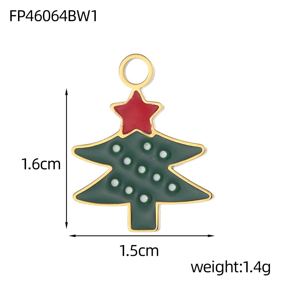 

CARLIDANA Stainless Steel Santa Claus Oil Drop Enamel Christmas Tree Bell Gloves Winter Gift Box Present Man Charms Pendant