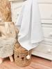 Blanket / waffle blanket 75x100 Boho collection white pompons