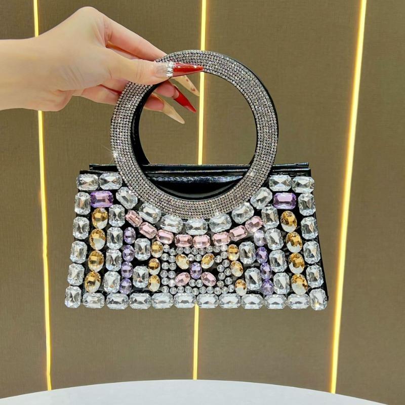 Fashionable Dinner Bag for Ladies, Full-diamond Crossbody Bag for Women, Light Luxury and Elegant Chain Bag