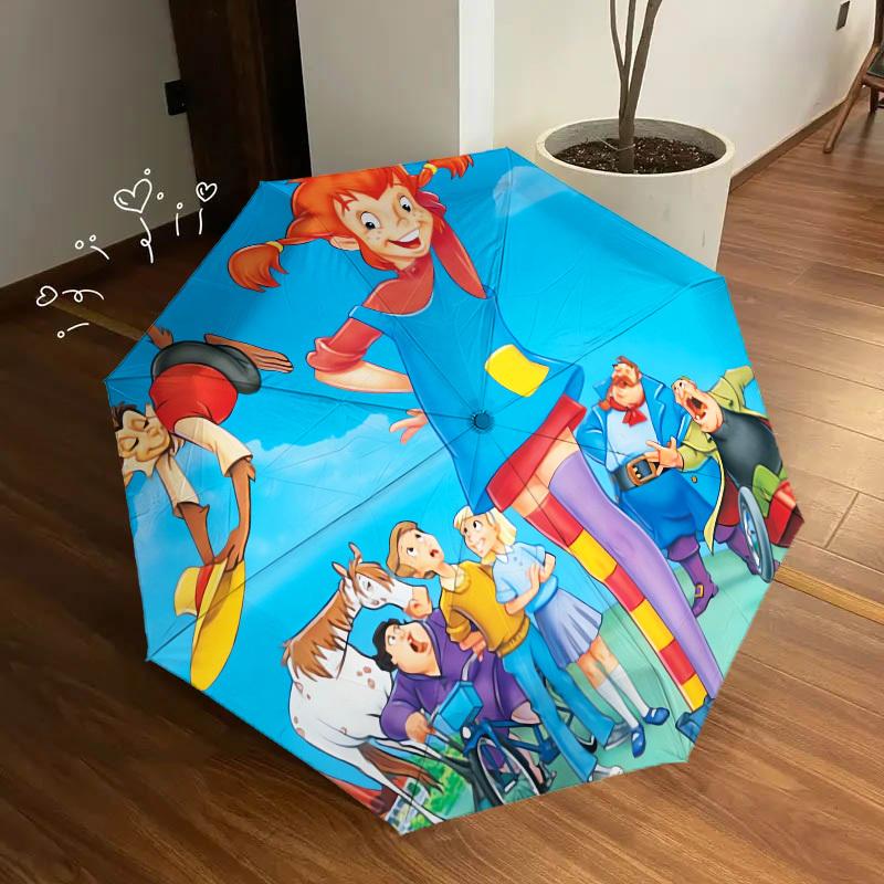 1pc Pippi Longstocking, Adventure Themed High-quality Umbrella,Automatic Opening and Closing Umbrella,Multi-functional Umbrella G0811192