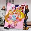 1pc W-Winx Club Theme Blanket - Digital Print, Polyester, Cozy for All Seasons, Perfect for Outdoor, and Travel