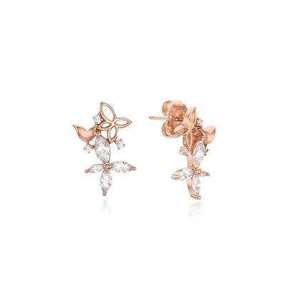 Floral Party Silver Pink Earrings Tessvp11876S
