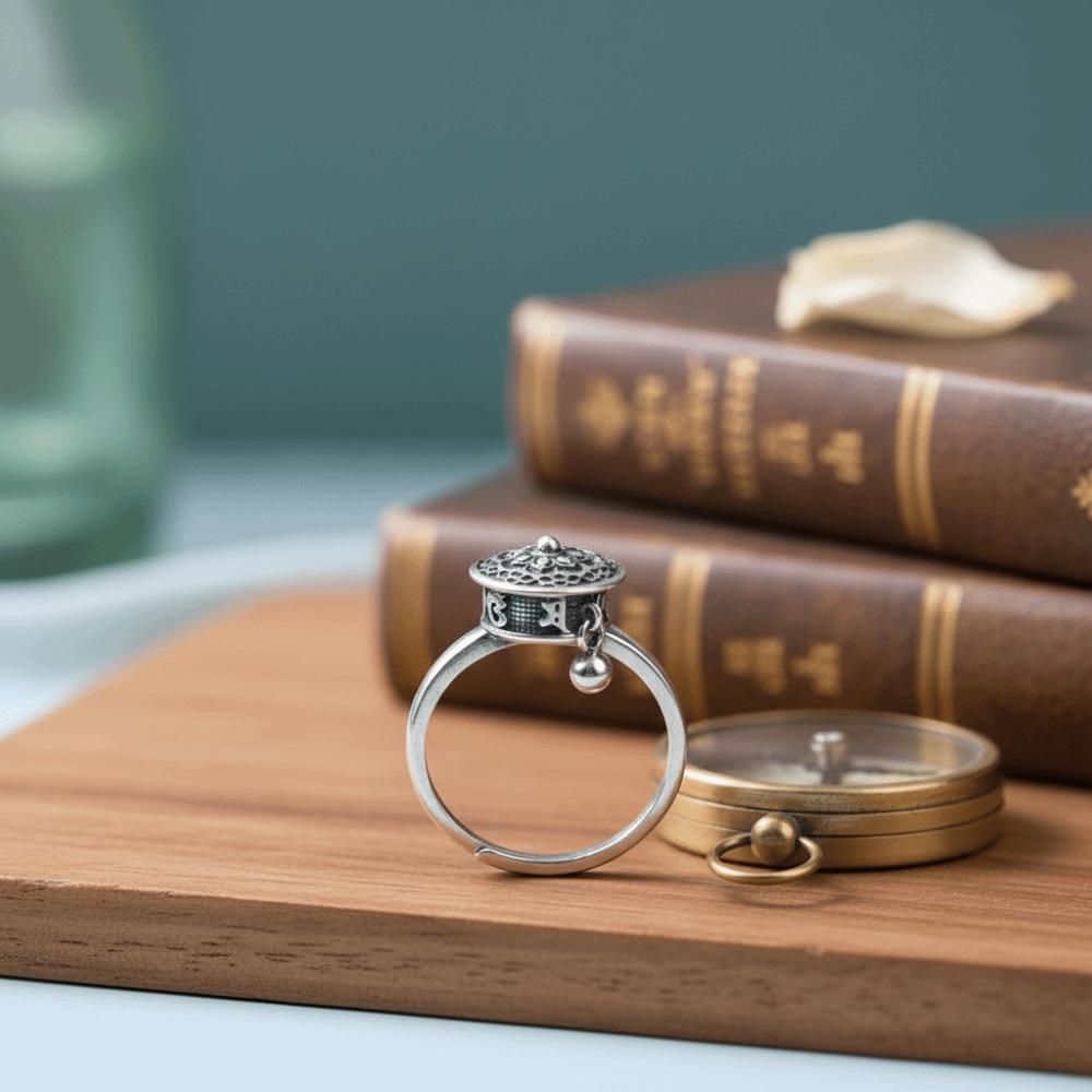 Rotatable Vintage Ring Open Fortune Wealth Ring Finger Rings Spinner Ring Gift