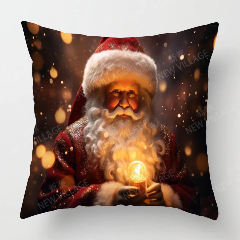 Dekoratives Kissen Wohnzimmer Deko Überwurf Kissenbezug 40*40 40X40Cm 60X60Cm 45X45Cm 50X50Cm Pflanze Winter Frohe Weihnachten