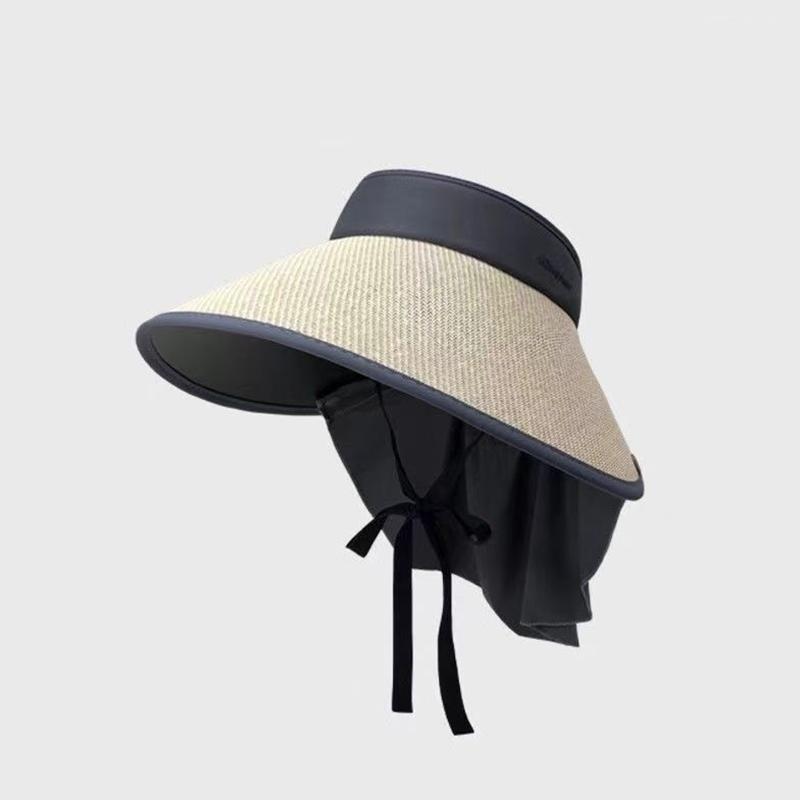 Shawl Sunscreen Cap Ponytail Travel Fisherman Hat Wide Brim Sun Hat With Neck Flap Outdoor Uv Anti Neck Protection Sun Visors