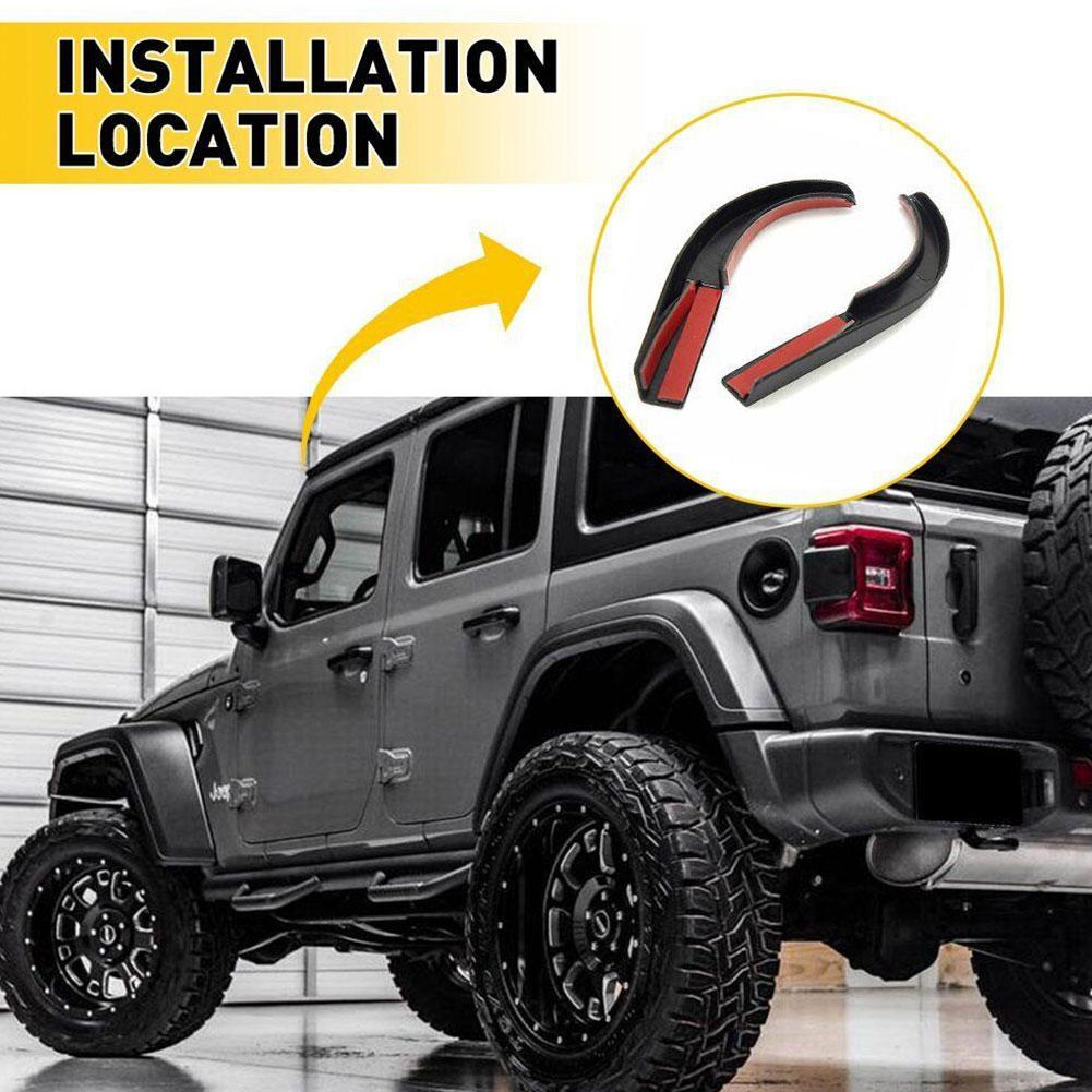 2 peças para Jeep Wrangler JK Acessórios Carro ABS Água Chuva Calha Extensão 2007 2008 2009 2010 2011 2012 2013 2014 2015 2016 2017