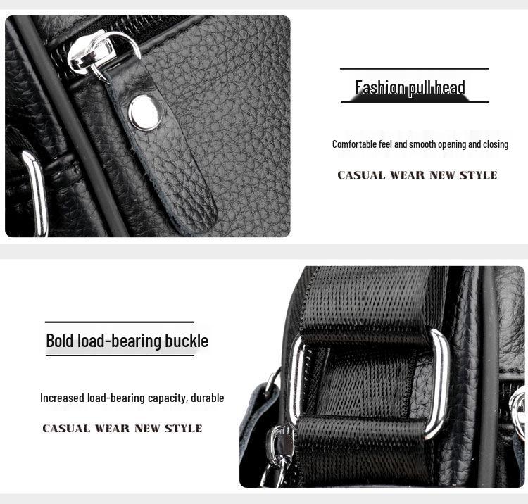 Genuine Leather Men's Single Shoulder Bag - 2025 Fashion Crossbody with High-End Cowhide Feel