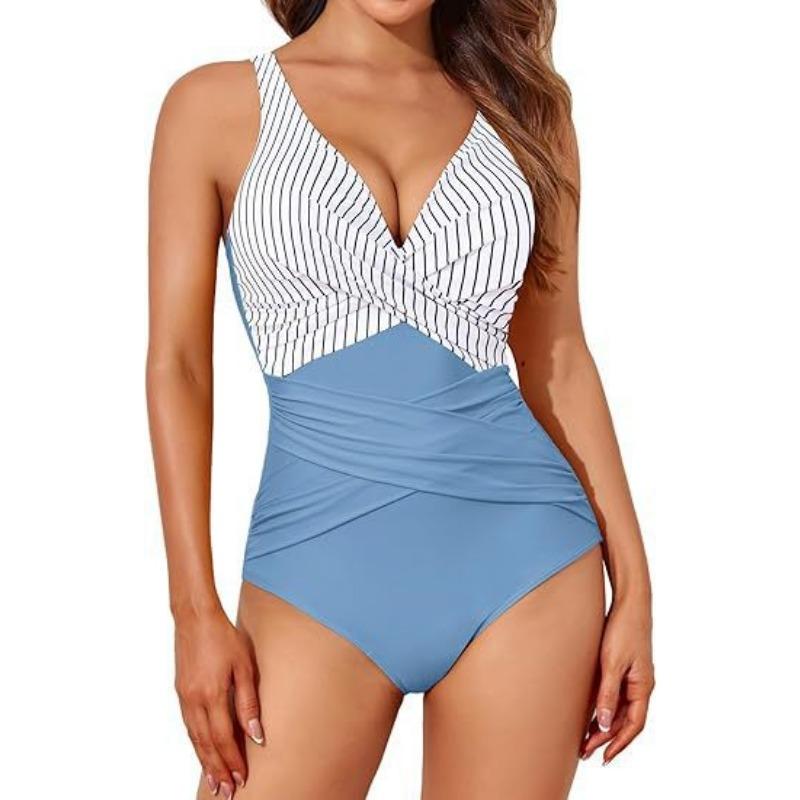 European and American New One-piece Swimsuit Women's High Waist Tight Cross Sexy Backless Swimsuit