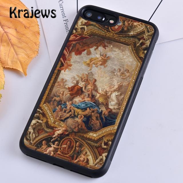 Krajews Vintage Baroque Painting Phone Case Cover For iPhone 17 Air 16 15 14 Plus 12 13 Pro Max Coque Fundas