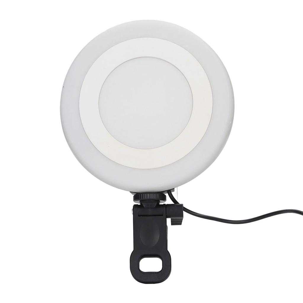 5,5 Zoll Videokonferenz Füll-LED-Licht Rund 3 Modi 10 Stufen USB-betrieben Desktop RBG Laptop-Klammerlampe