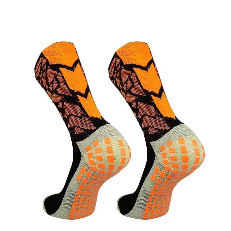 Cross Men's Non-Slip Mid-Calf Football Socks - Professional Thickened Towel Bottom, Wear-Resistant Long Sport Socks