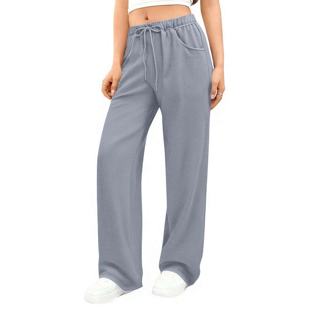 Women's Wide-leg Athletic Pants, Loose Straight-leg Casual Pants, Athletic Jogging Pants