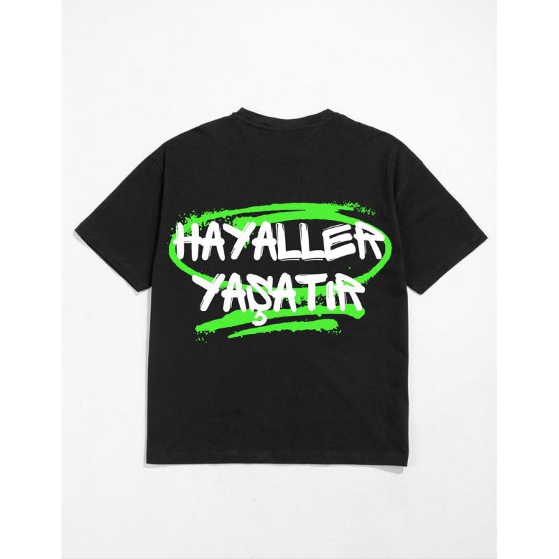 Fashion Personality T-Shirt Hayaller Yašatır Tišörtzu - Motivasyon Yaz S