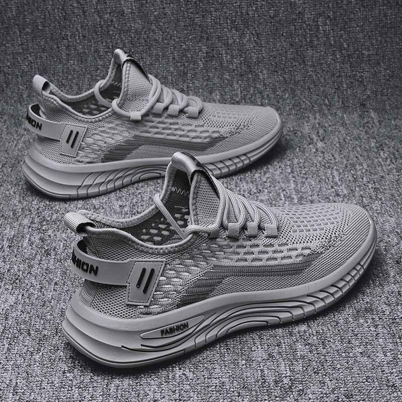 Spring and summer new breathable casual mesh fly-woven sports shoes lace-up low-top lightweight student shoes