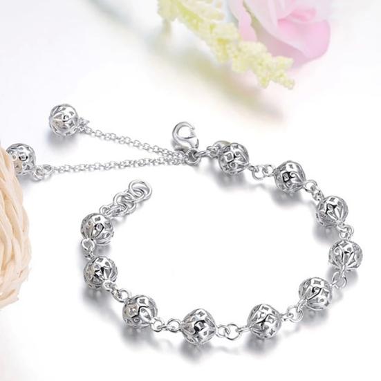 Bracelet de poignet avec pendentif boule creuse de couleur unie pour femmes, bijoux cadeau de fête