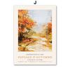 Autumn River Forest Pumpkin Coffee Squirrel Landscape Posters And Prints Wall Art Canvas Painting Pictures For Living Room Decor