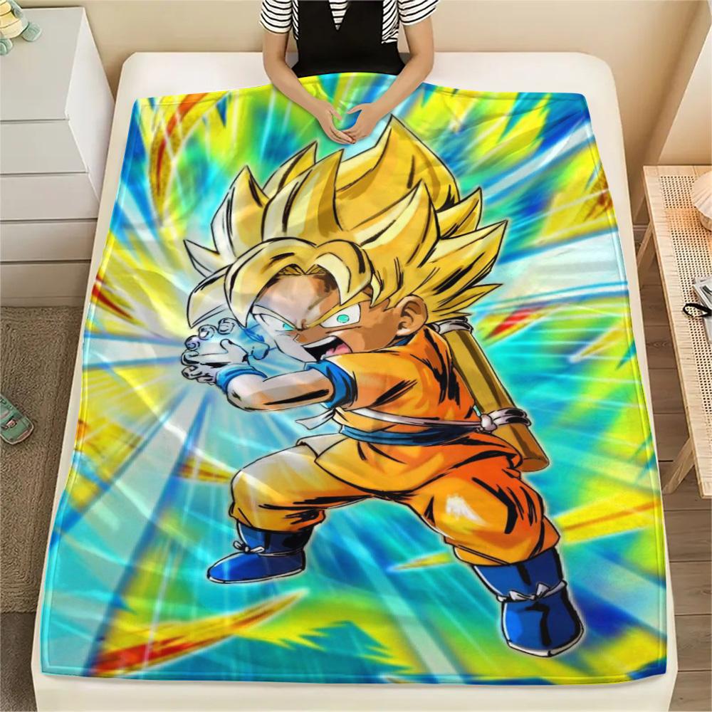 

Goku Vacation Essential Printed Flannel Blanket, Warm Cover for Bed, Chair, Sofa, Bedroom and Picnic.-TING 75x90cm