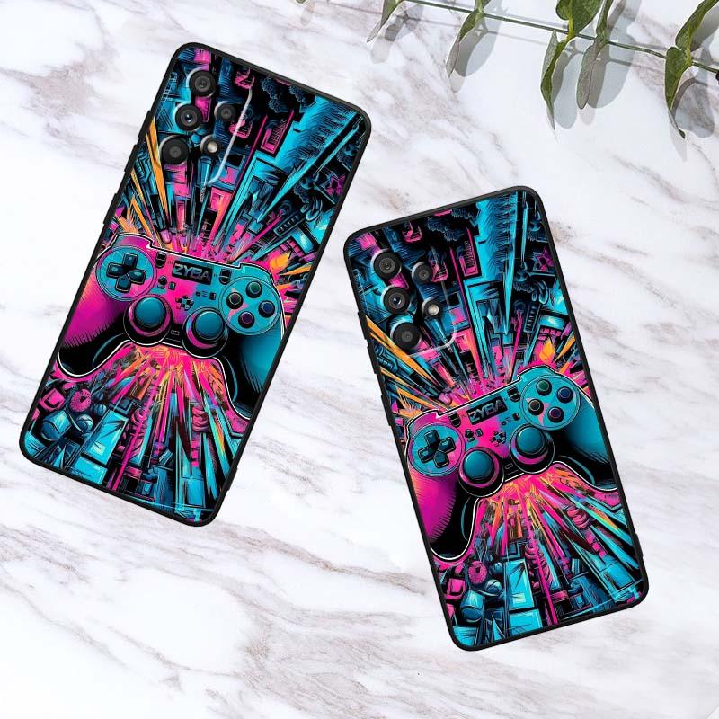 Creative game controller For Samsung A41 A35 A34 A33 A32 A25 A24 A23 A21s A06 A05 A04 A03 Note 10 20 Ultra 5G Black Phone Case