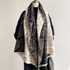 Scarf Women's Autumn Winter Imitation Cashmere Camellia Versatile Fashion Double-sided Thick Couple Warm Shawl