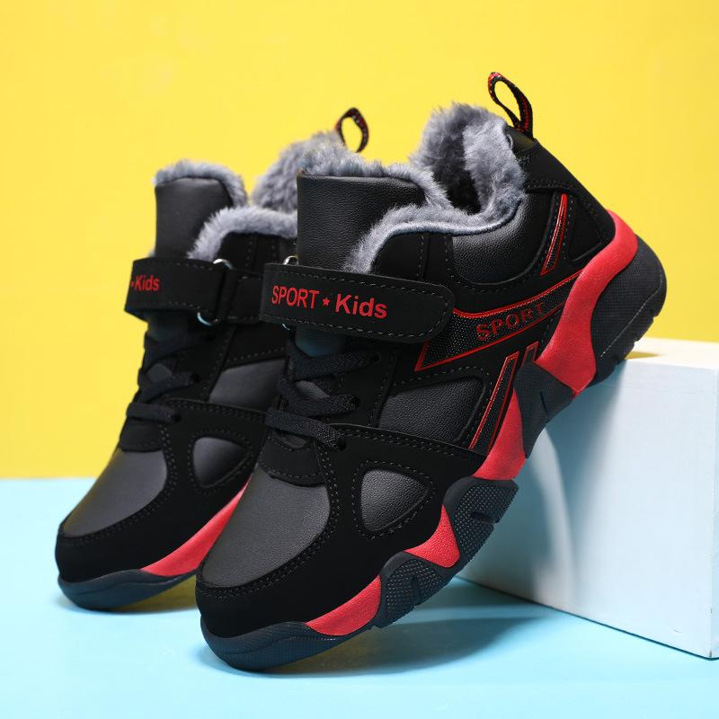 2023 Zimní dětské protiskluzové voděodolné polstrované a zesílené teplé boty Dětské bavlněné boty tenisky Boty pro žáky základních škol