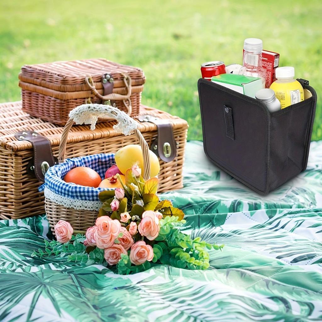 Car Garbage Can Waterproof Foldable Backseat Car Trash Bag Seat Back Organizer For Truck SUV RV Sedan Automotive Interior Snack